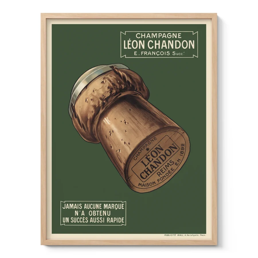 Vintage French Champagne Advertising Poster – Léon Chandon