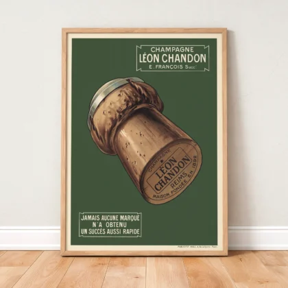 Vintage French Champagne Advertising Poster – Léon Chandon