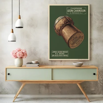 Vintage French Champagne Advertising Poster – Léon Chandon