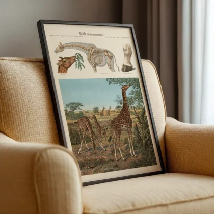 Vintage Giraffe Print – Zoological Wall Art