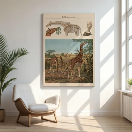 Vintage Giraffe Print – Zoological Wall Art