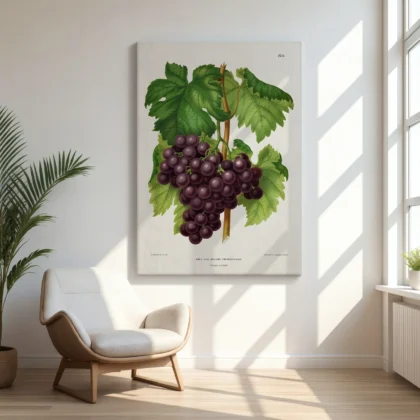 Vintage Grapes Print – Botanical Art by A. J. Wendel