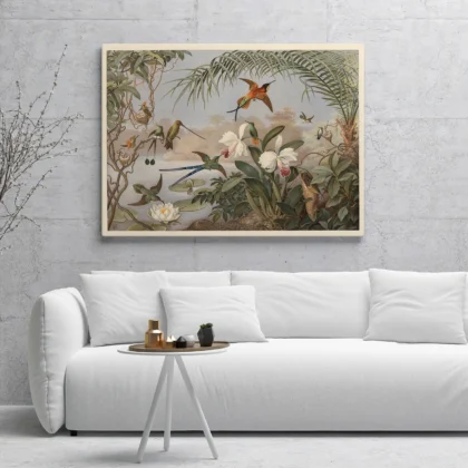 Vintage Hummingbird Botanical Print