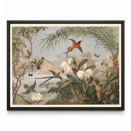 Vintage Hummingbird Botanical Print