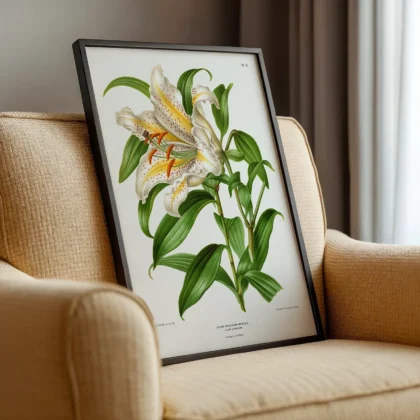 Vintage Japanese Lily Botanical Print by A. J. Wendel