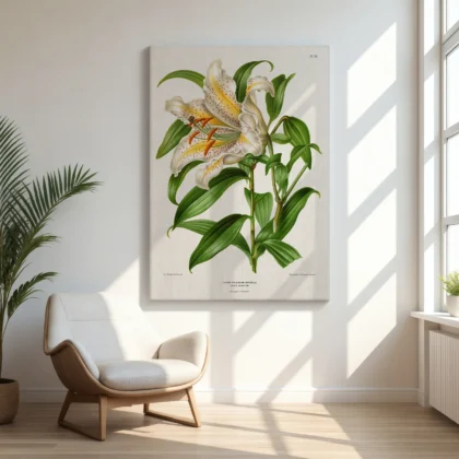 Vintage Japanese Lily Botanical Print by A. J. Wendel