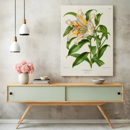 Vintage Japanese Lily Botanical Print by A. J. Wendel
