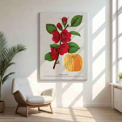 Vintage Japanese Quince Print – Botanical Art