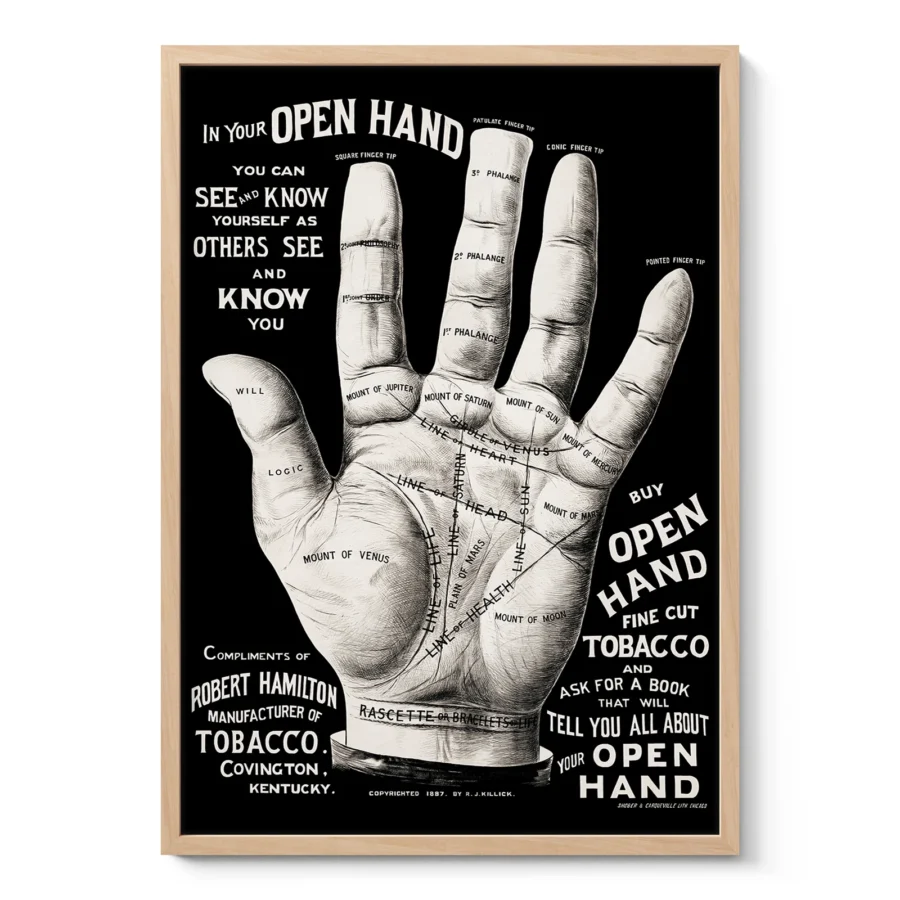 Vintage Palmistry Print – Hand Lines Wall Art