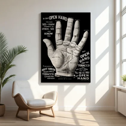 Vintage Palmistry Print – Hand Lines Wall Art