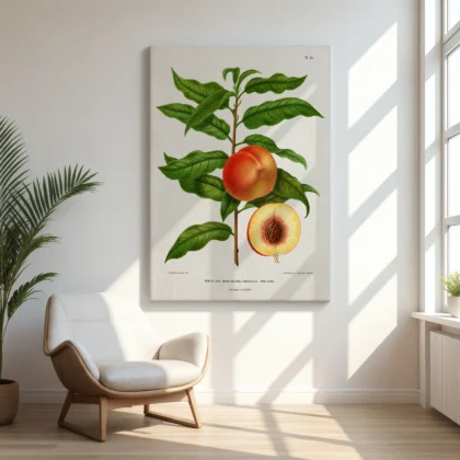 Vintage Peach Print – Botanical Art by A. J. Wendel