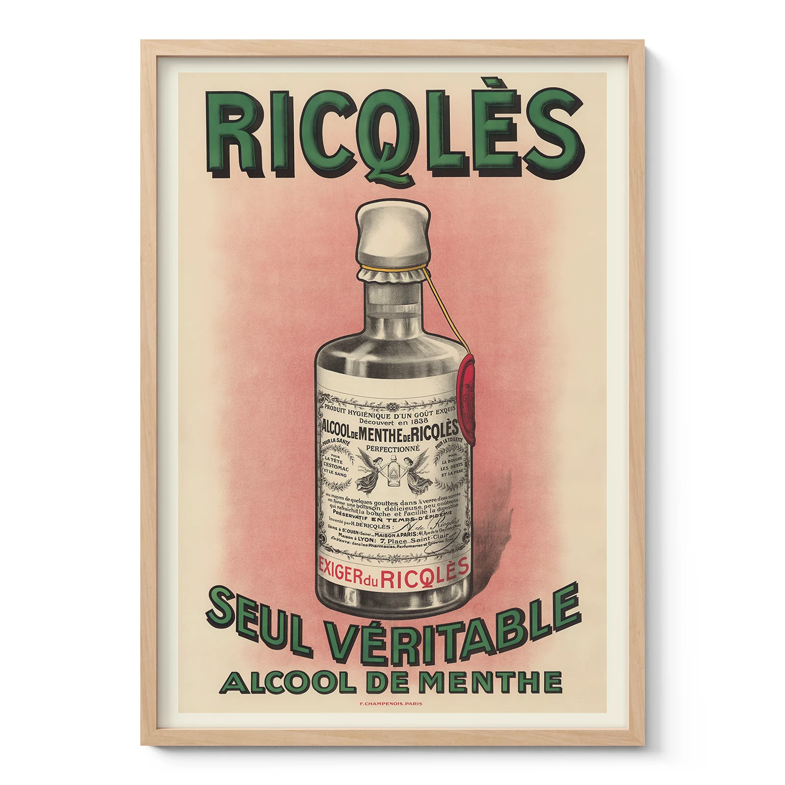 Vintage Ricqlès Advertising Poster