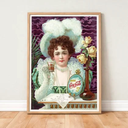 Vintage Soda Advertising Poster – 1890s Woman Wall Art