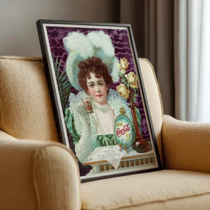 Vintage Soda Advertising Poster – 1890s Woman Wall Art