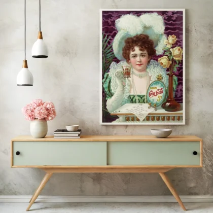 Vintage Soda Advertising Poster – 1890s Woman Wall Art