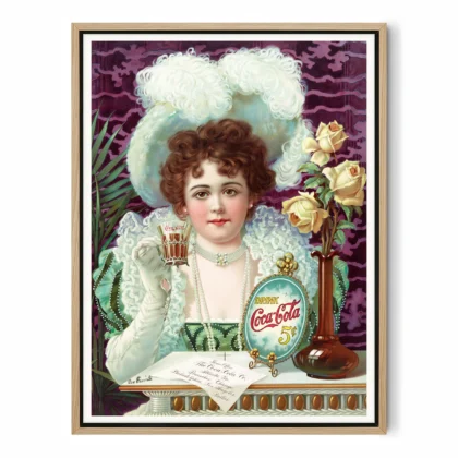 Vintage Soda Advertising Poster – 1890s Woman Wall Art