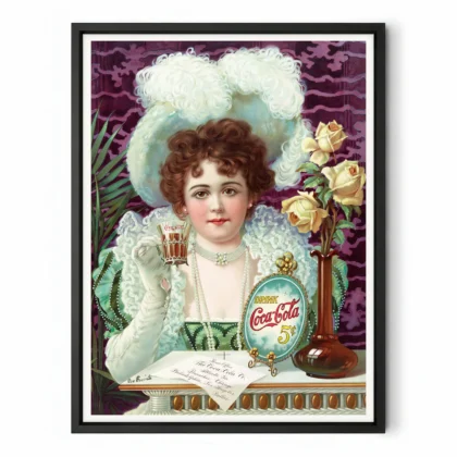 Vintage Soda Advertising Poster – 1890s Woman Wall Art