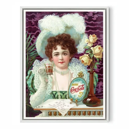 Vintage Soda Advertising Poster – 1890s Woman Wall Art