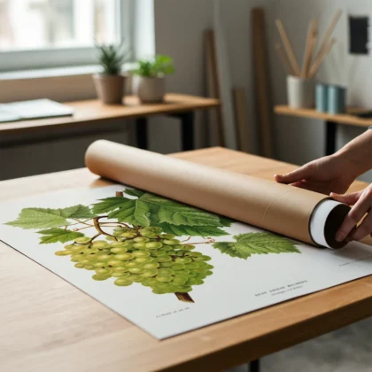 White Grapes Botanical Print by A. J. Wendel