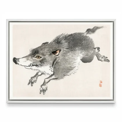 Wild Boar Print – Japanese Animal Wall Art by Kono Bairei