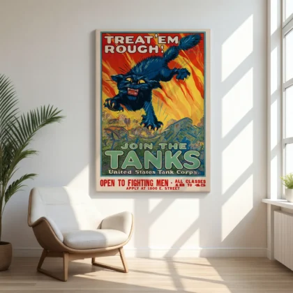 World War I Tank Corps Recruitment Poster – Treat 'Em Rough