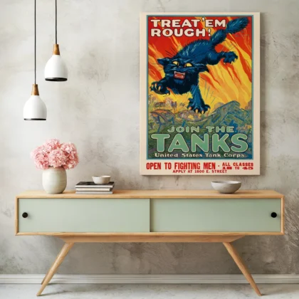 World War I Tank Corps Recruitment Poster – Treat 'Em Rough