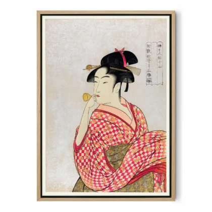 Japanese Print by Kitagawa Utamaro – Woman with Popen