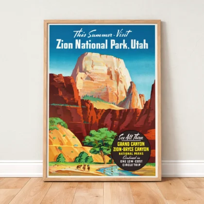Zion National Park, Utah – Vintage Travel Poster