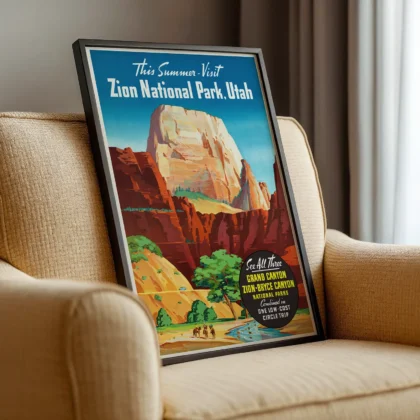 Zion National Park, Utah – Vintage Travel Poster