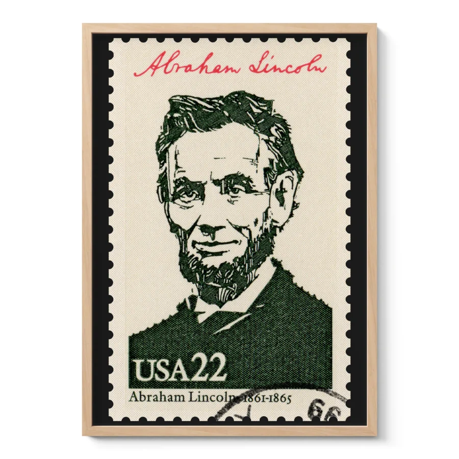 Abraham Lincoln Wall Art – Vintage USA Postal Stamp