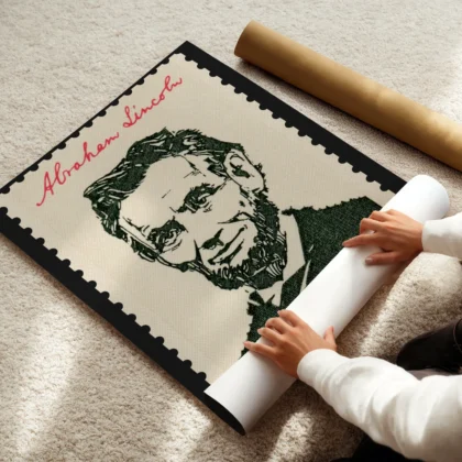 Abraham Lincoln Wall Art – Vintage USA Postal Stamp