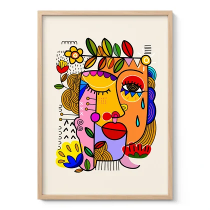 Abstraktes Gesicht Wandbild