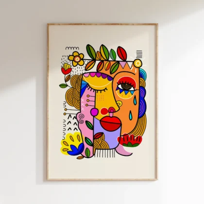 Abstraktes Gesicht Wandbild