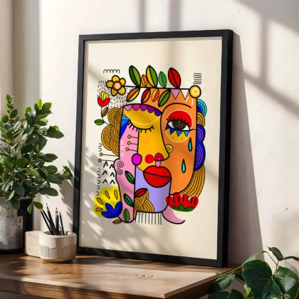 Abstraktes Gesicht Wandbild