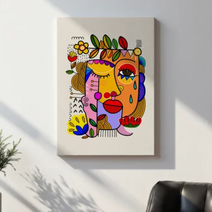 Abstraktes Gesicht Wandbild