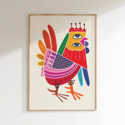 Wandbild abstrakter Hahn