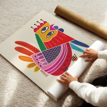 Wandbild abstrakter Hahn