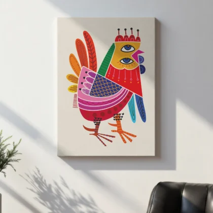Wandbild abstrakter Hahn
