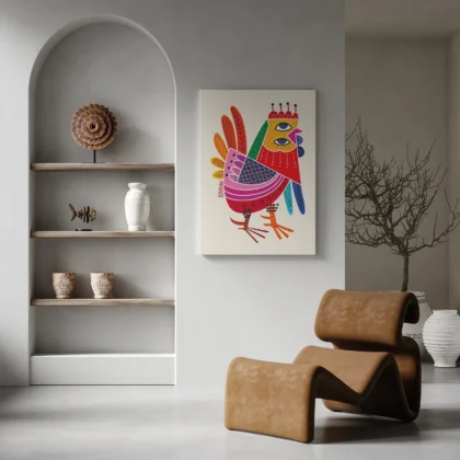 Wandbild abstrakter Hahn