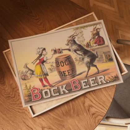 Antique Beer Poster – Vintage Alcohol Advertising Print