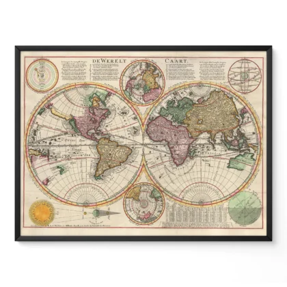 Vintage Wandbild – Antike Weltkarte