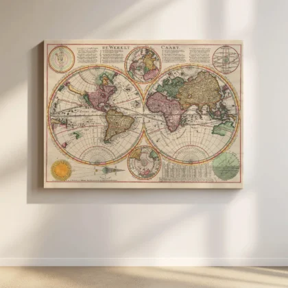 Vintage Wandbild – Antike Weltkarte