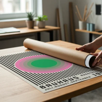 Bauhaus Wandbild – Rosa Aura