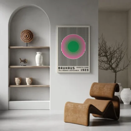 Bauhaus Wandbild – Rosa Aura