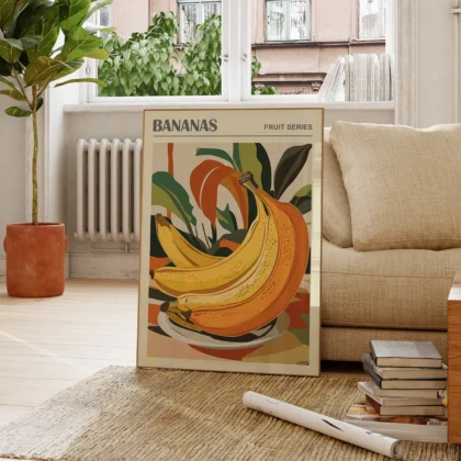 Banana Wall Art – Fruit Poster or Canvas Print