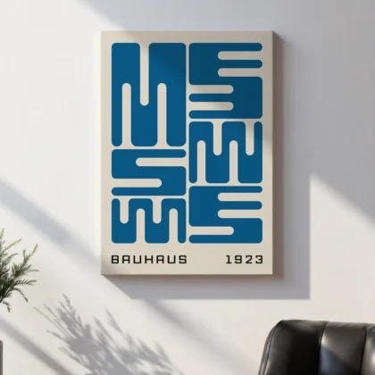 Bauhaus Print Set of 3 – Blue Forms