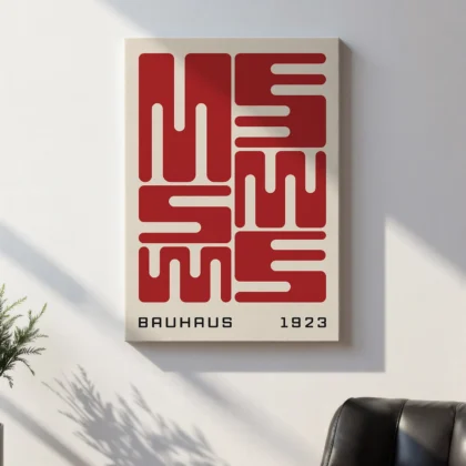 Bauhaus Print Set of 3 – Red Forms