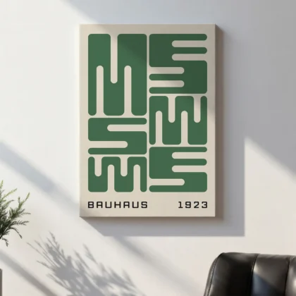 Bauhaus Print Set of 3 – Green Forms