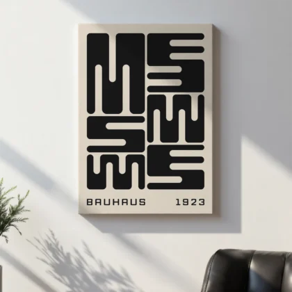 Bauhaus Wandbild – Schwarze Stadtblöcke