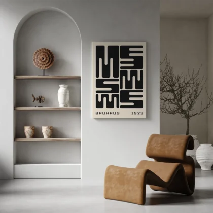 Bauhaus Wandbild – Schwarze Stadtblöcke